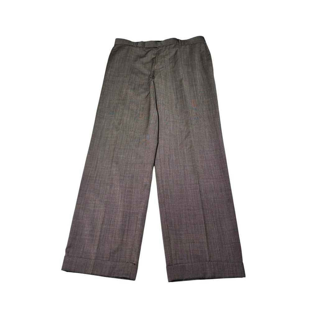 Hugo Boss‎ Pasolini/Movie Mens 34X31 Virgin Wool Micro-Check Dress Pants Grey